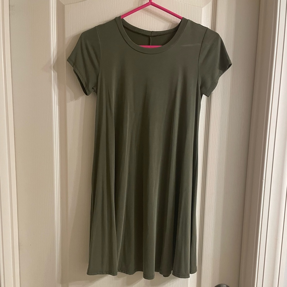 Olive Green T-shirt Dress